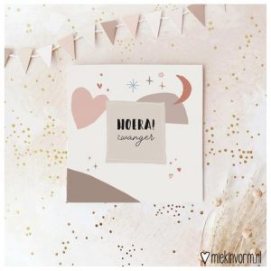 z DUBBELE KAART MET ENVELOP | HOERA! ZWANGER