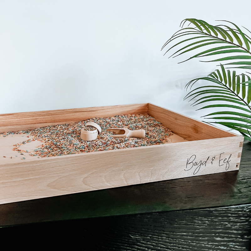 houten speelbak met naam