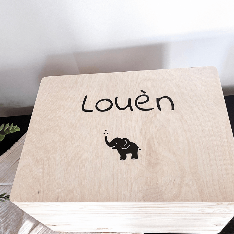 Houten kist met naam - Afbeelding 2